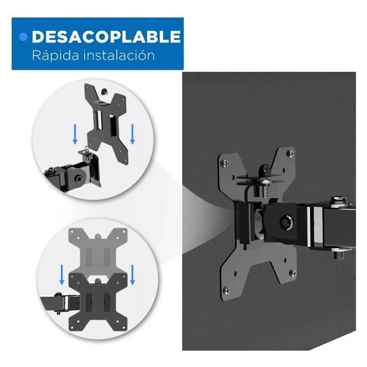 U BUY - Brazo Soporte Doble 2 Monitores Vertical Escritorio