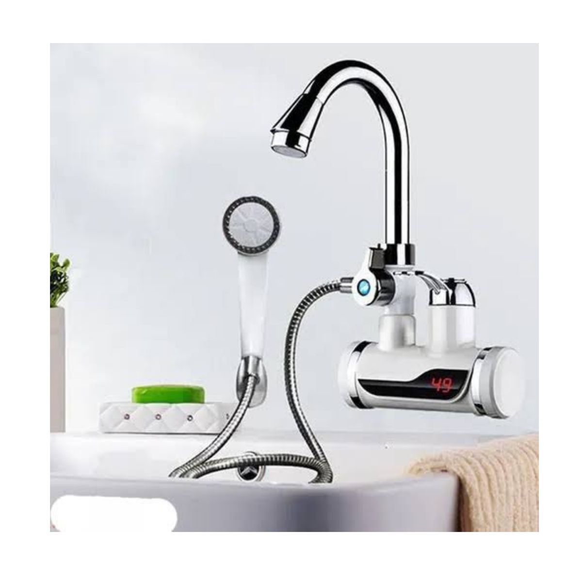 ROHS - GRIFO CALENTADOR DE AGUA CON DUCHA   Entrada de Pared