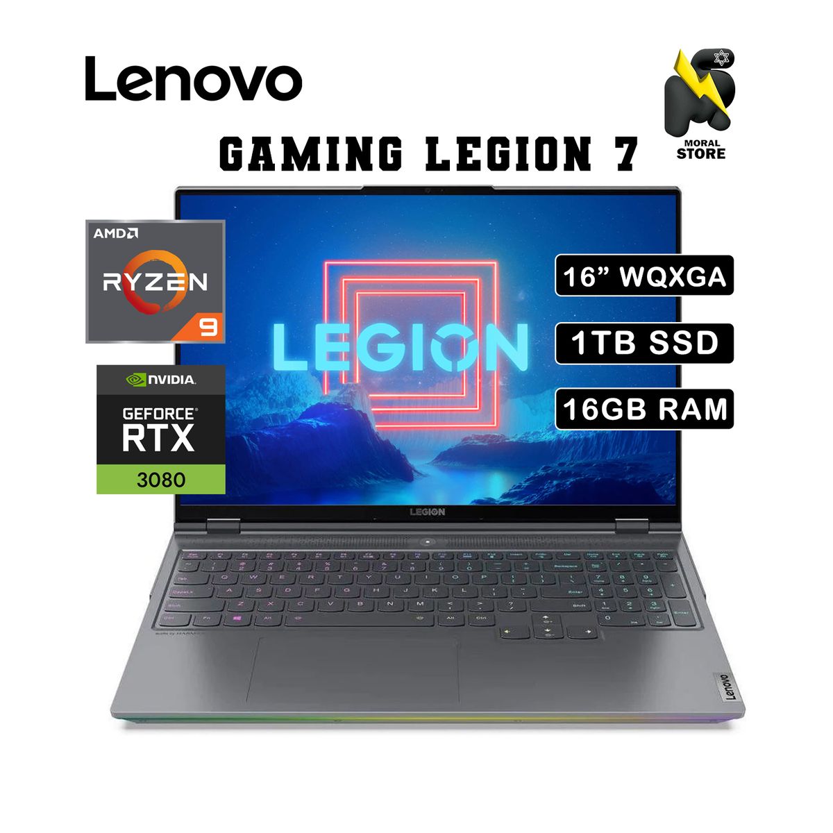 LENOVO - LAPTOP  LENOVO LEGION  7 16ACHG6/ AMD RYZEN 9 -5900HX / 16 GB / 1 TB SSD / RTX 3080 / 16"WQXGA