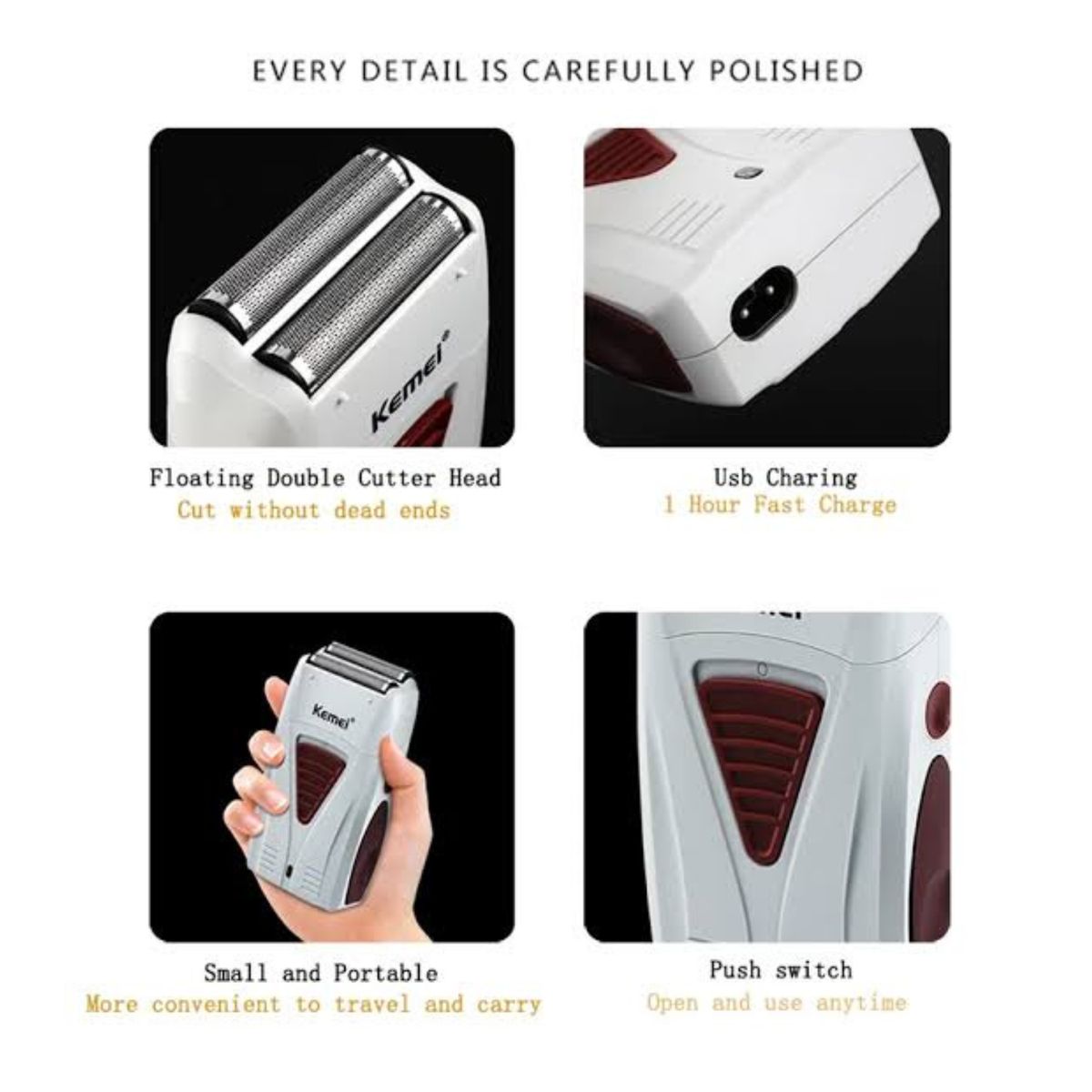 KEMEI - Máquina Afeitadora Eléctrica Para Hombres