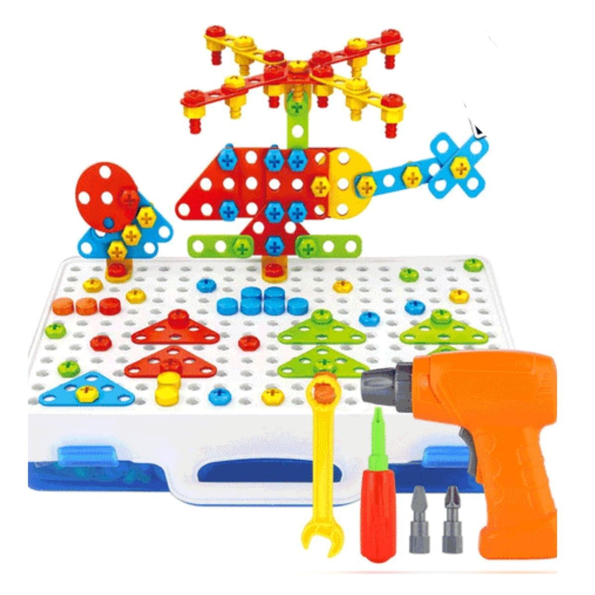 GENERICO - Puzzle Mosaico Creativo Didactico 249 Pzas Con Taladro Niños