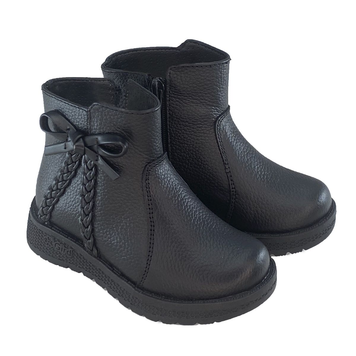 PEI UNIQUE OUTFIT - Bota Niña Pei Uou Cuero Bonnie Coffe Negro y Beige