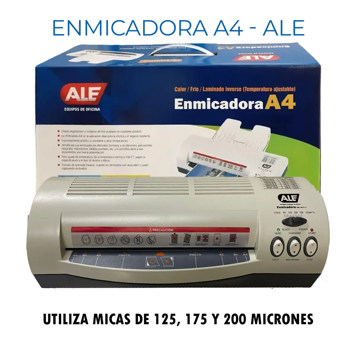 AL - Enmicadora Laminadora A4 ALE + 100 Micas A4 + 100 Micas DNI