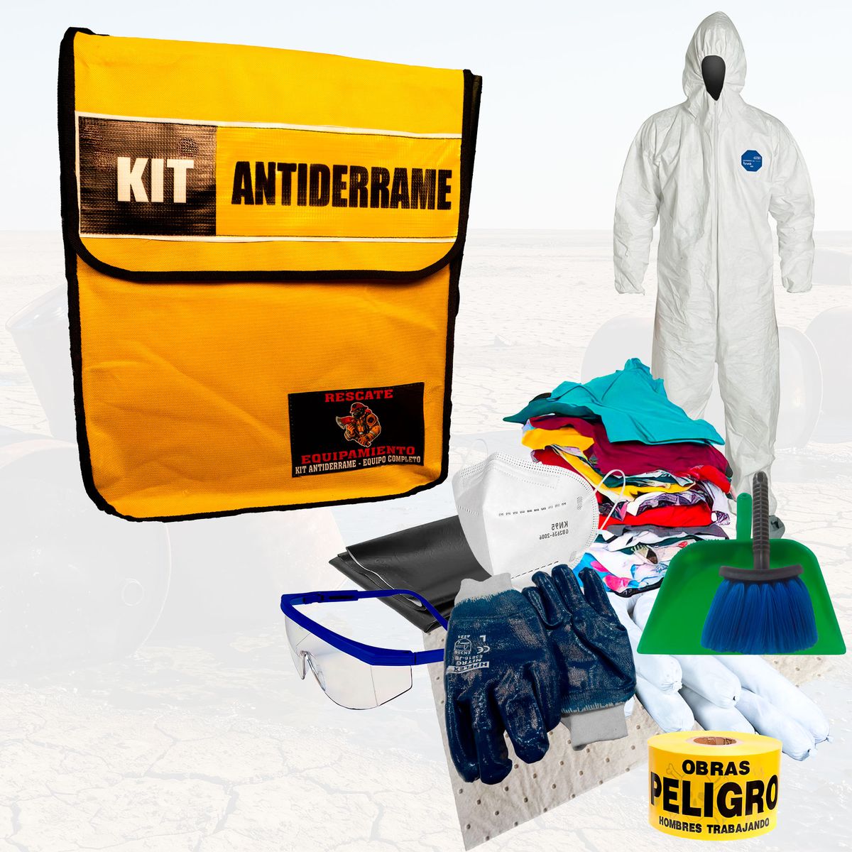 GENERICO - Kit Antiderrame Hidrocarburos Premiun Amarillo 48x37cm