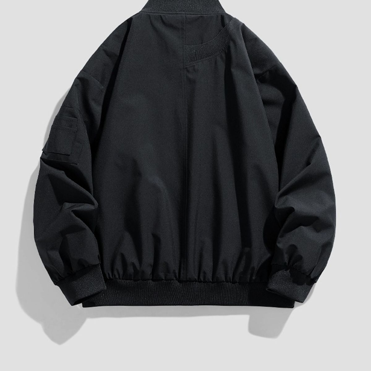 TIOZONEY - Chaqueta bomber para hombre-Negro