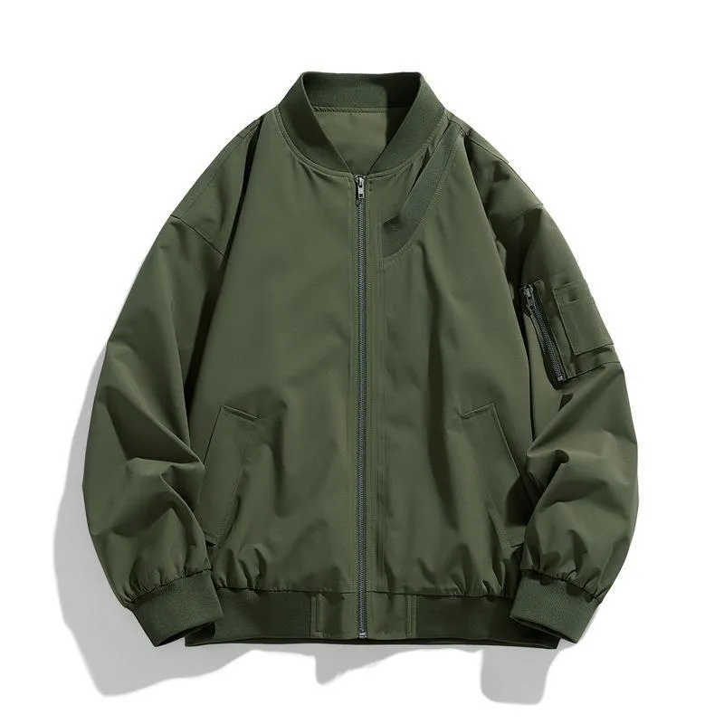 TIOZONEY - Chaqueta bomber para hombre-Verde