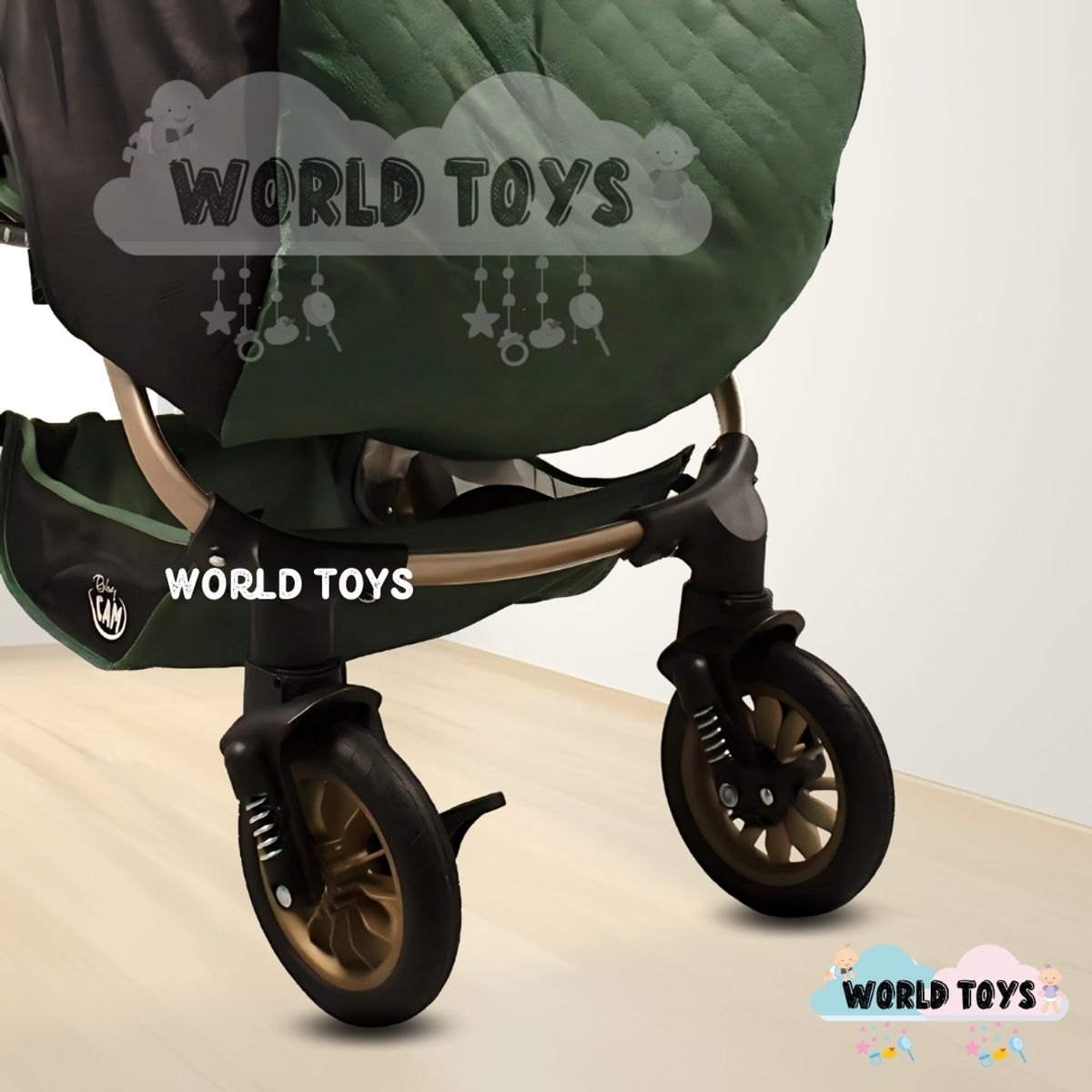 BABY - Coche Cuna de Lujo «BARCE NEW» Mango Reversible Green