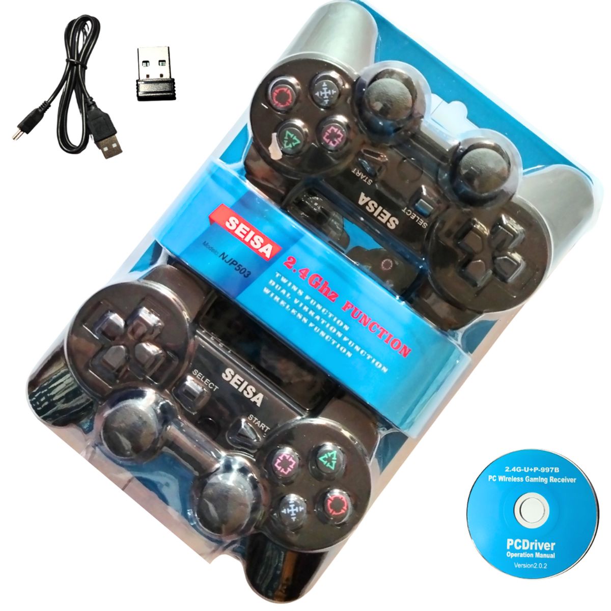 SEISA - Mando Joystick Pc Inalambrico Doble 2 En 1 Gamepad