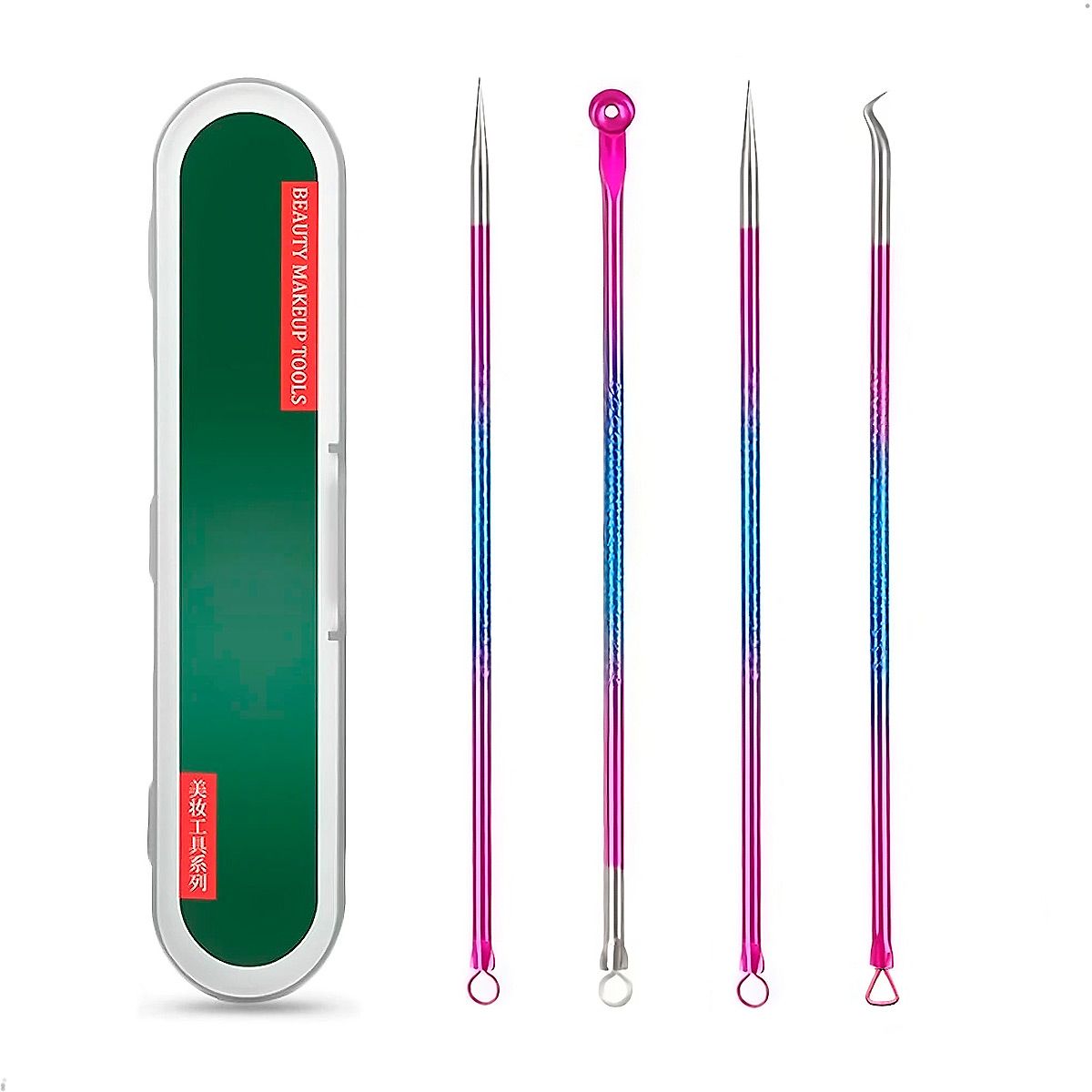 GENERICO - Extractor de Espinillas 4 piezas Limpieza Barritos Acne
