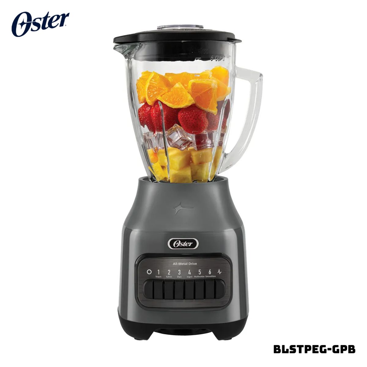 OSTER - LICUADORA OSTER 6 VELOCIDADES 800W GRIS - BLSTPEG-GPB