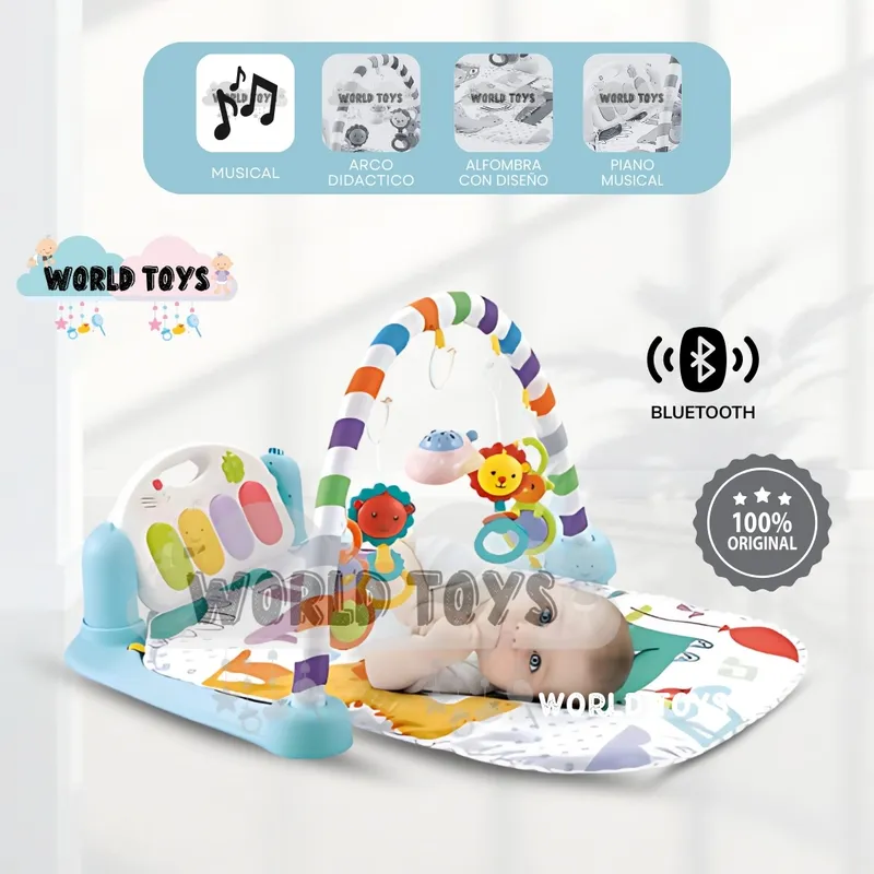 BABY - Gimnasio para Bebés con Bluetooth y Alfombra «MATT» Blue