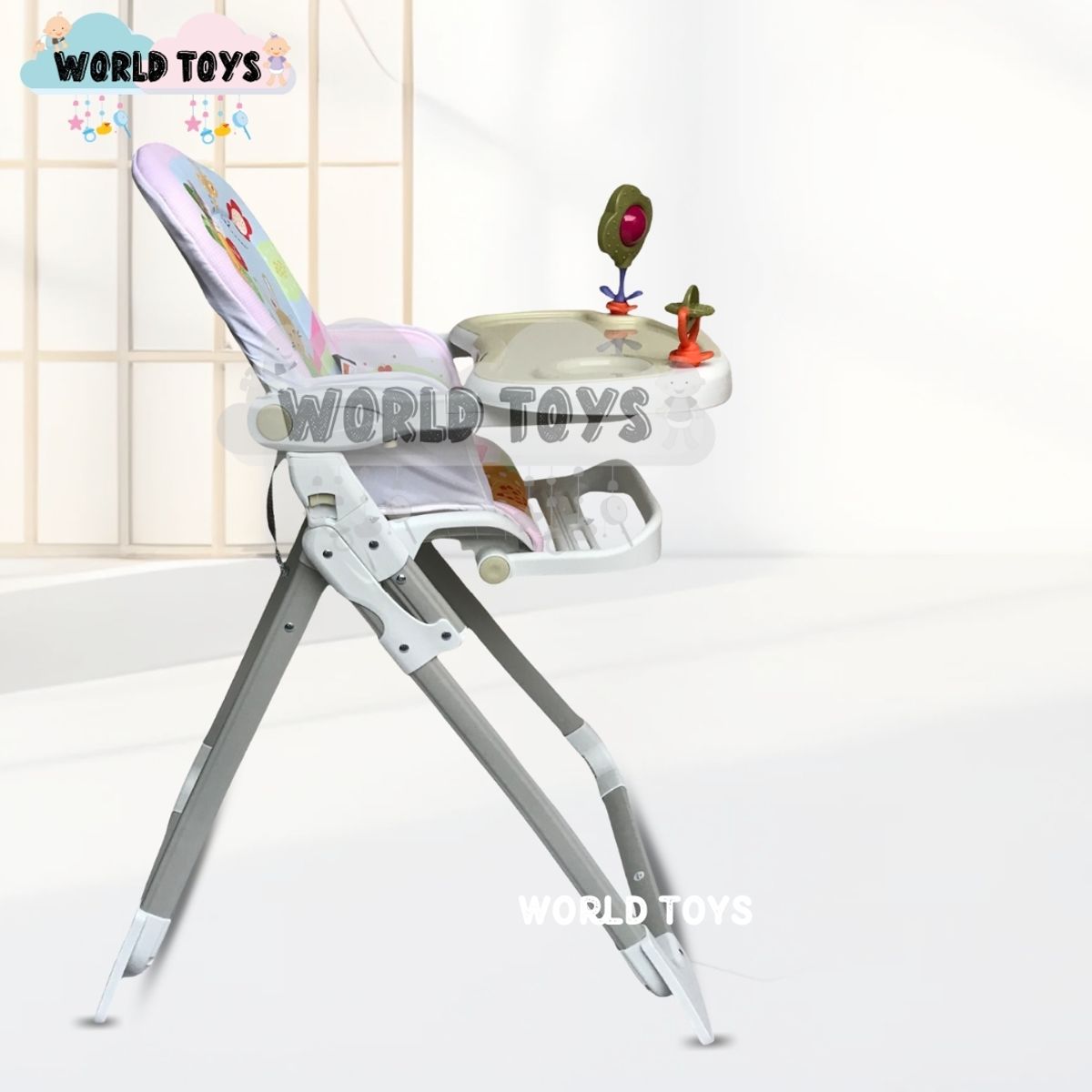 Baby - Silla De Comer Didáctica «JUNGLE» Plegable Pink