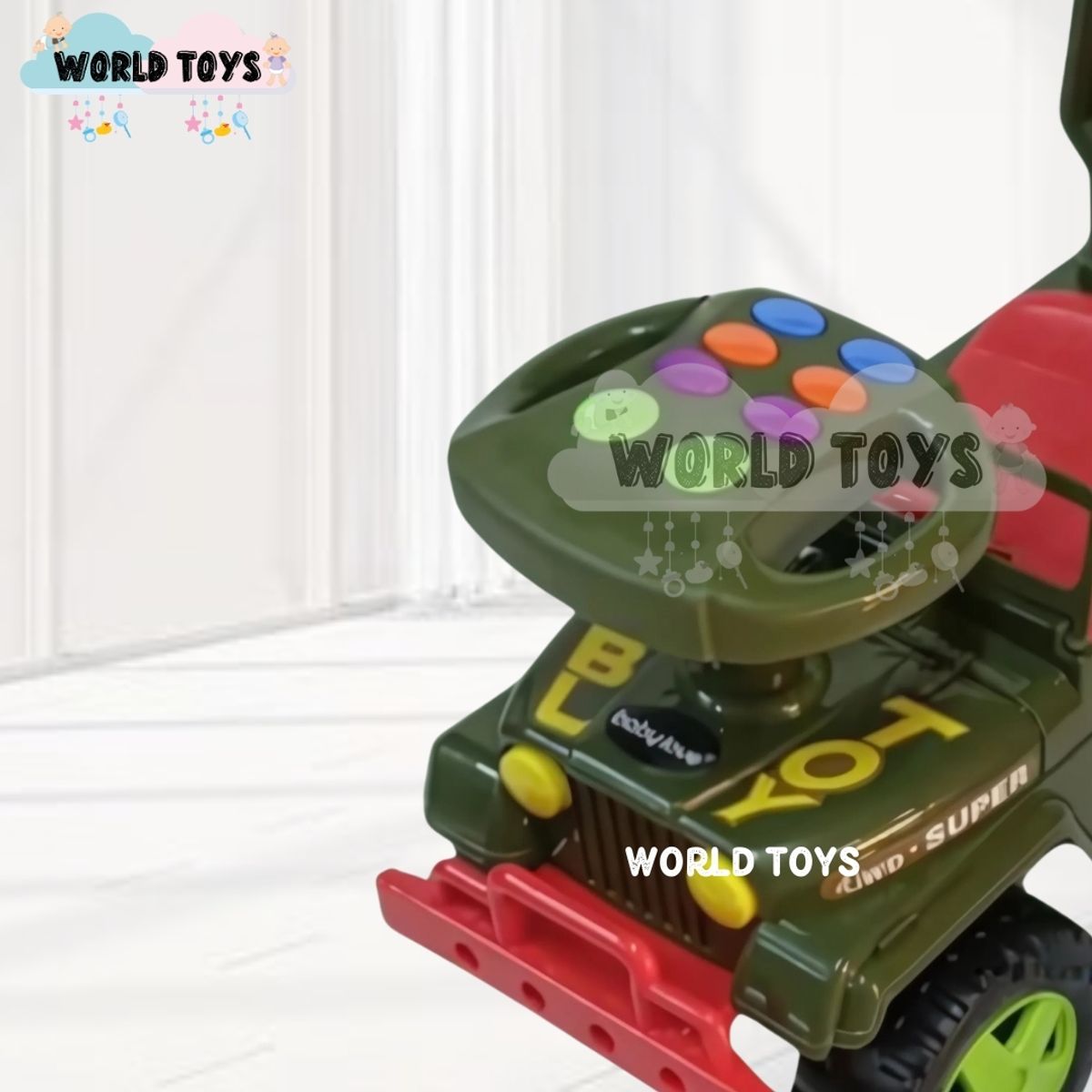 Baby - Correpasillo Buggy Jeep «TROY» con Timon Musical Green