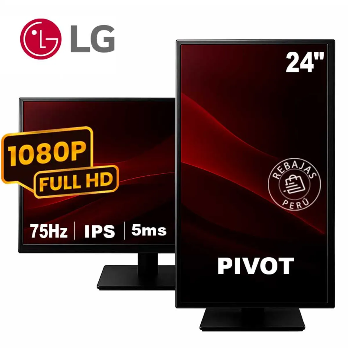 LG - Monitor LG 24BK550Y-B 238” IPS FHD 75Hz con Altavoces Pivot