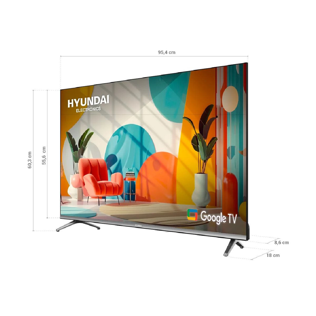 HYUNDAI - Televisor Smart TV Hyundai QLED 43 HYLED4326QG  Google TV