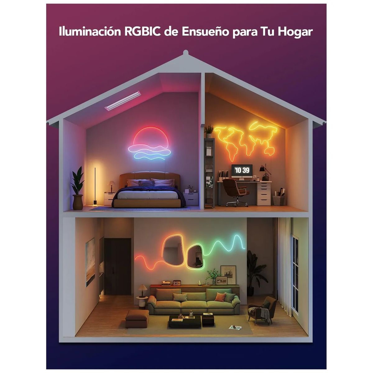 GOVEE - GOVEE NEON ROPE LIGHT 2 - TIRA LED - 5 METROS