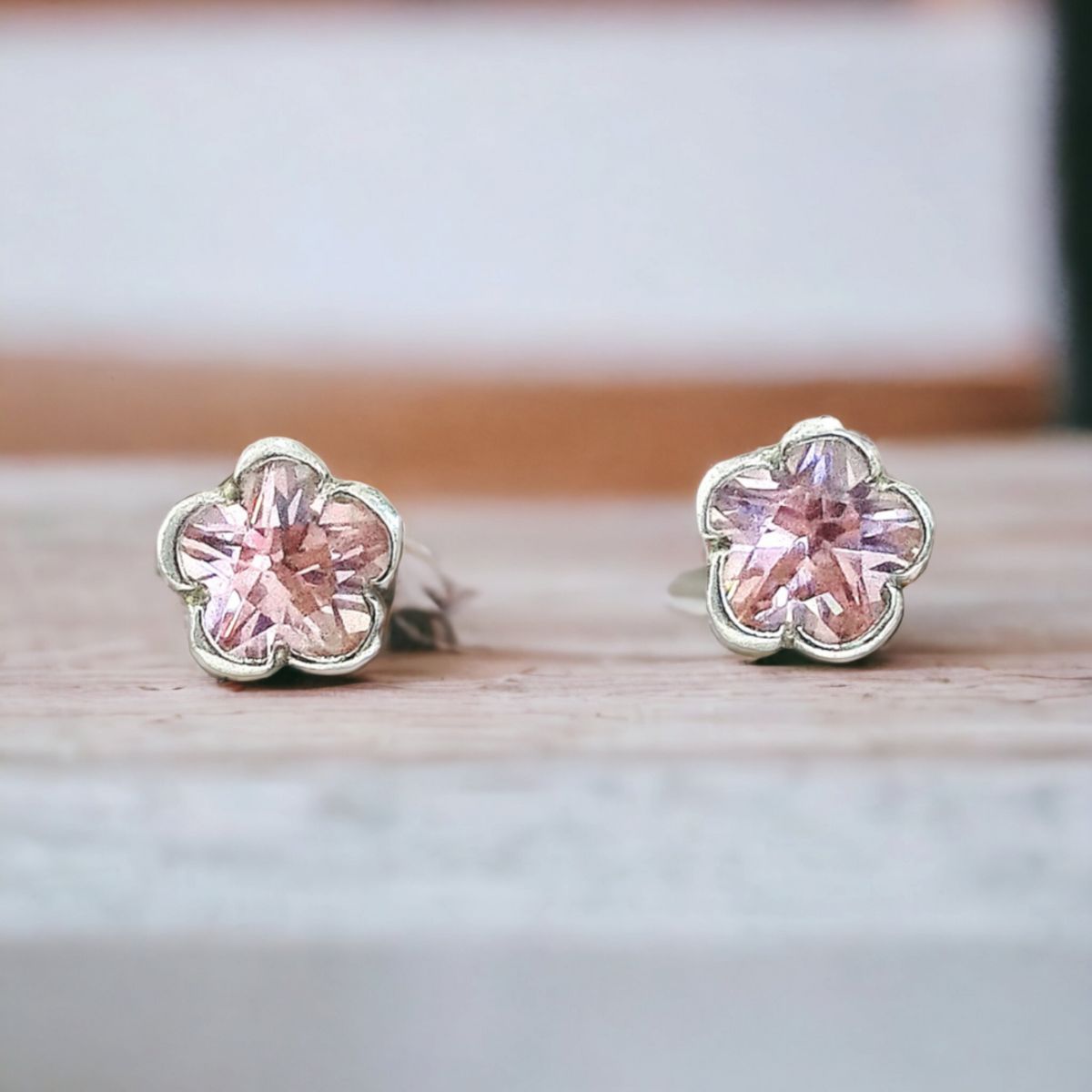 GENERICO - ARETE TREBOL ROSA EN PLATA