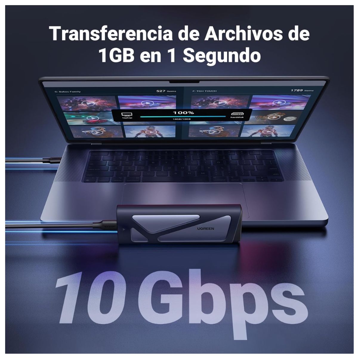 UGREEN - Ugreen Adaptador Case Externo para SSD M2 NVMe SATA 10Gbps