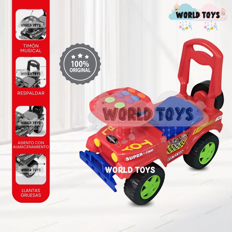BABY - Correpasillo Buggy Jeep «TROY» con Timon Musical Red