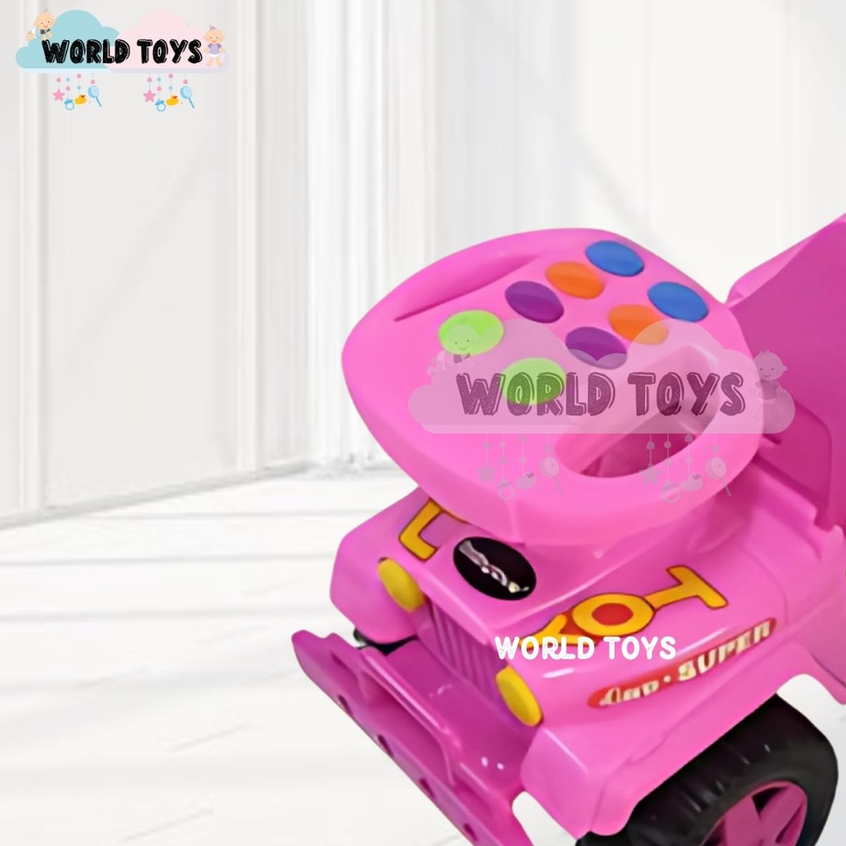 BABY - Correpasillo Buggy Jeep «TROY» con Timon Musical Pink
