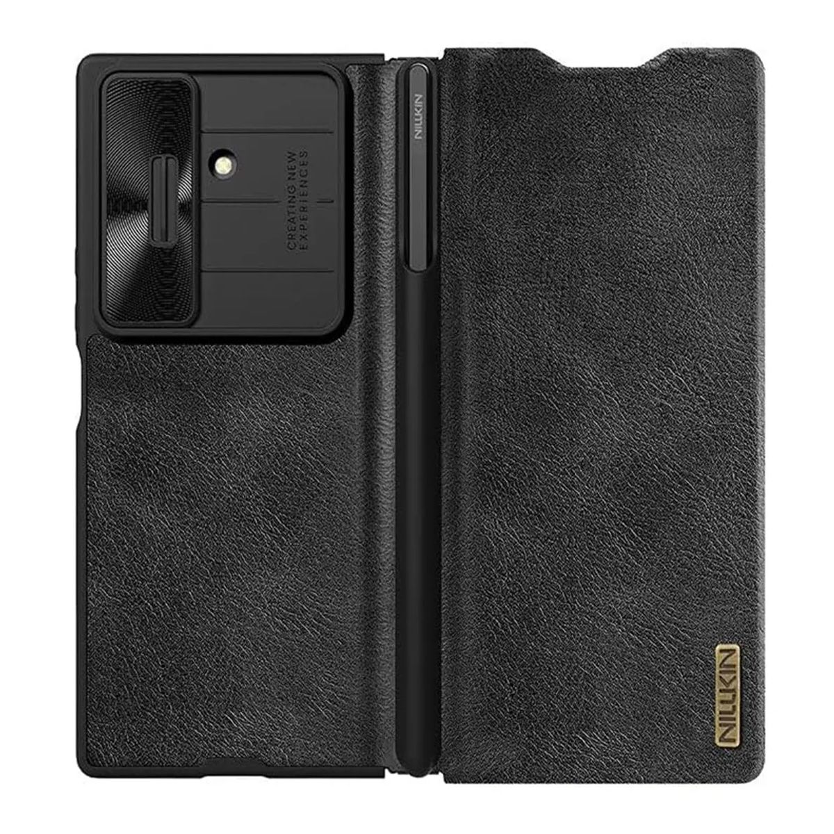 NILLKIN - Case Nillkin Qin Pro Leather + S PEN LAPIZ Samsung Z Fold 7 - Negro