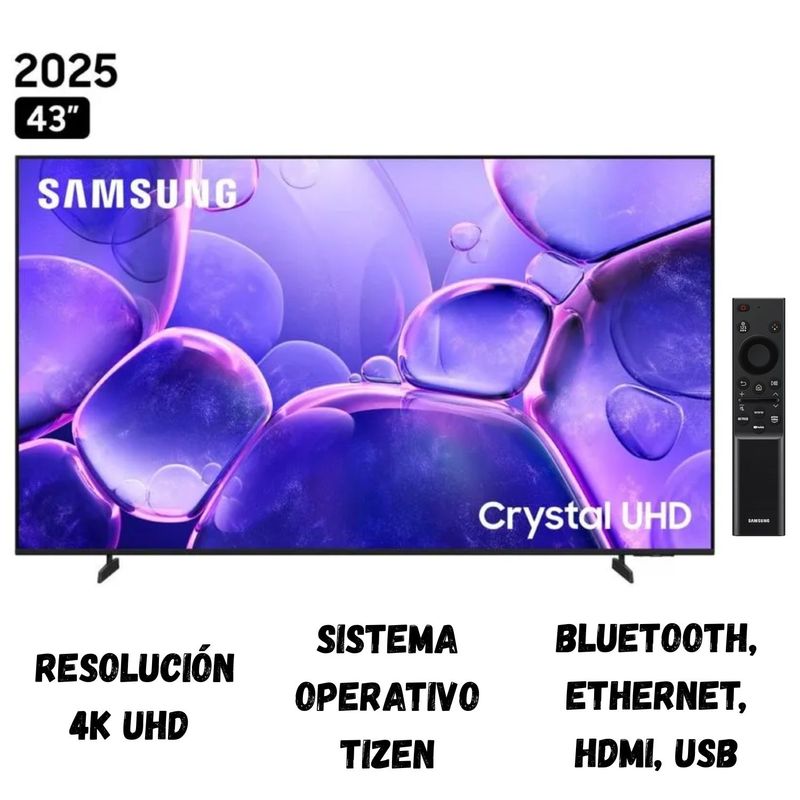 SAMSUNG - Televisor Samsung UN43U8000FGXPE Smart TV 43" Crystal UHD 4K 2025