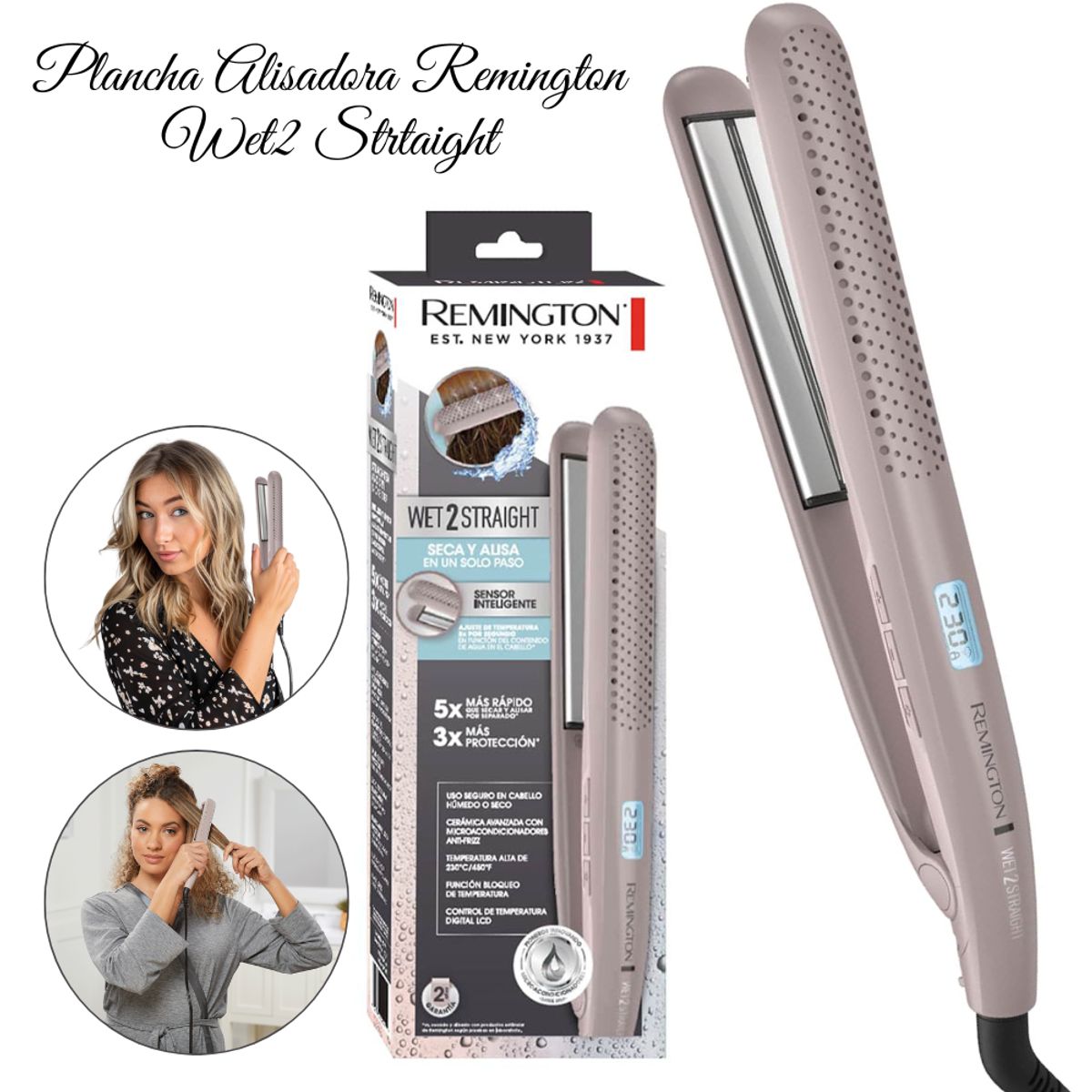 REMINGTON - Plancha Alisadora Remington Wet2 Straight - S27A