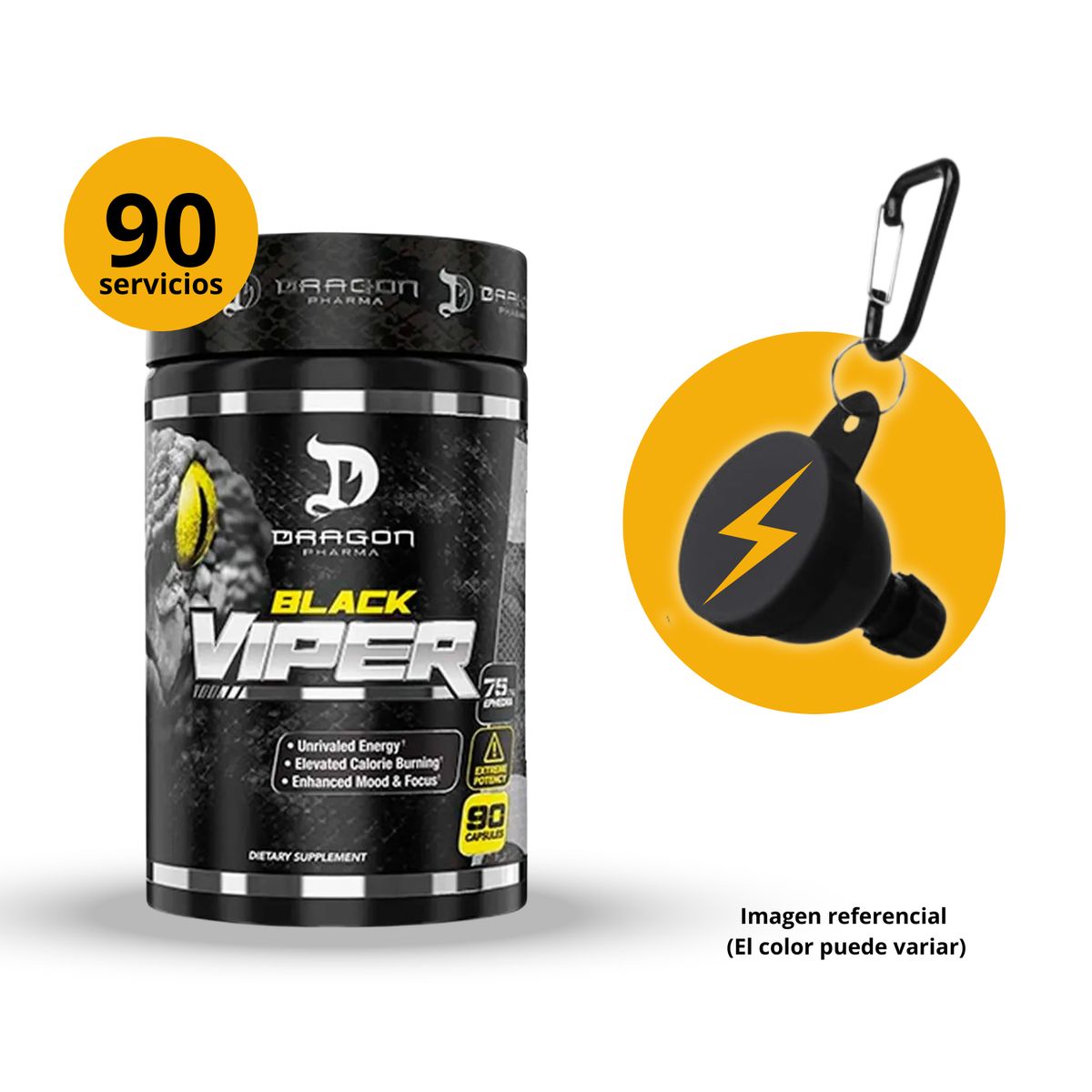 DRAGON - BLACK VIPER DRAGON 90 CAPSULAS  + PORTASUPLEMENTOS