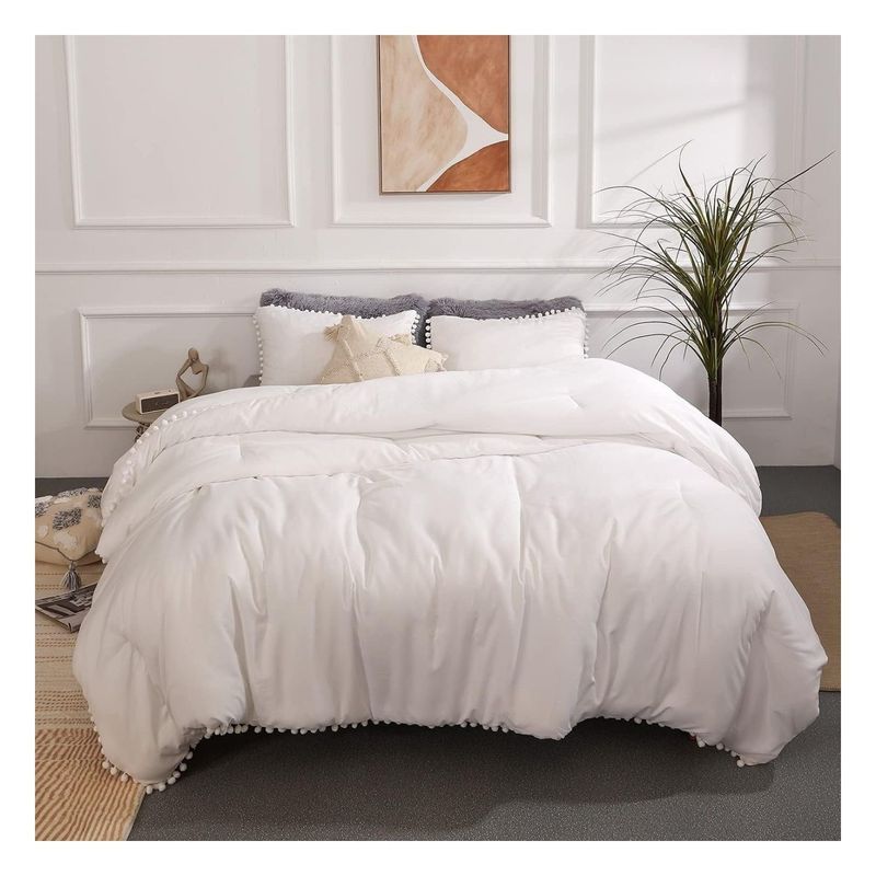 GENERICO - Funda plumón yul 100 % algodón bramante blanco 200 hilos