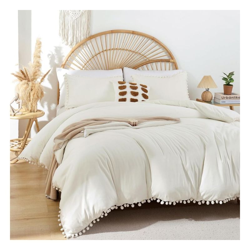 GENERICO - Funda plumón yul 100 % algodón bramante perla 200 hilos