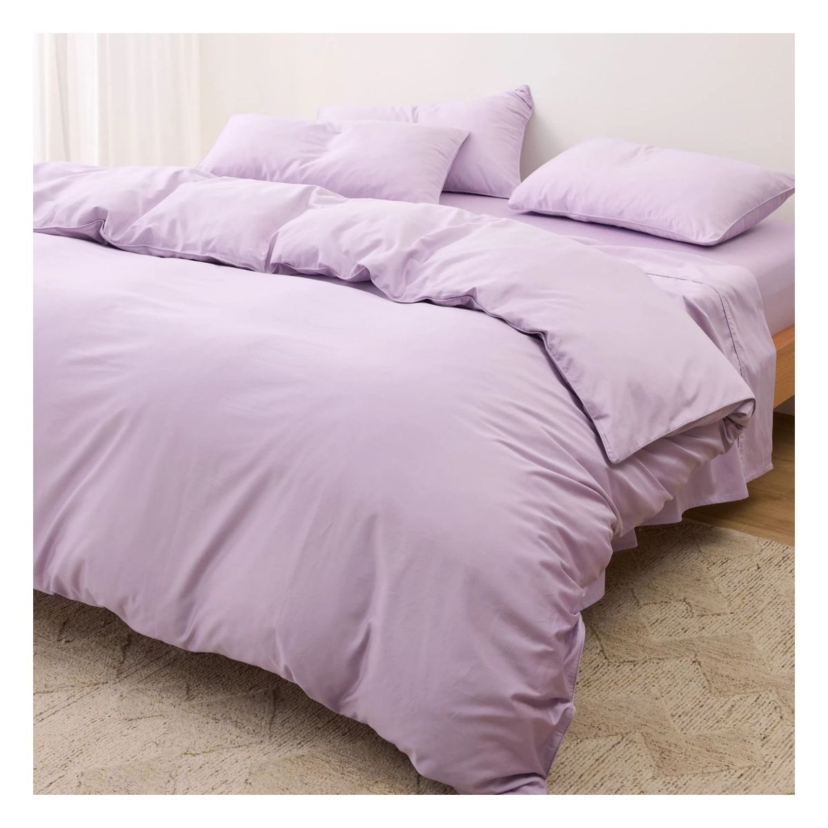 GENERICO - Funda plumón 100 % algodón bramante lila 200 hilos