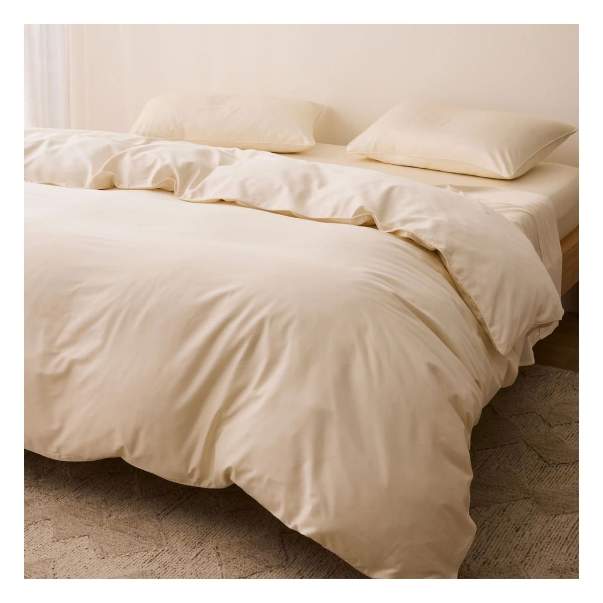 GENERICO - Funda plumón 100 % algodón bramante ivory 200 hilos