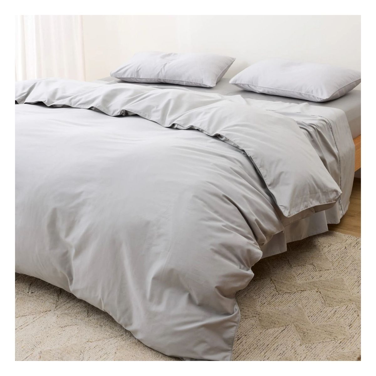 GENERICO - Funda plumón 100 % algodón bramante gris 200 hilos