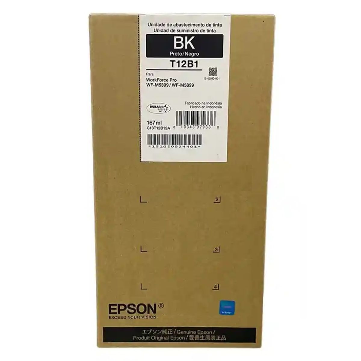 EPSON - Tinta Epson T12B120-AL Negro WorkForce WF M5399 WF M5899