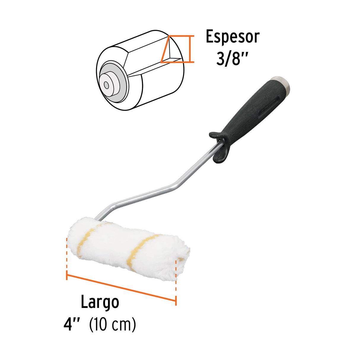 TRUPER - Mini Rodillo Para Pintar 4" x 3/8" De Poliéster Truper 13905