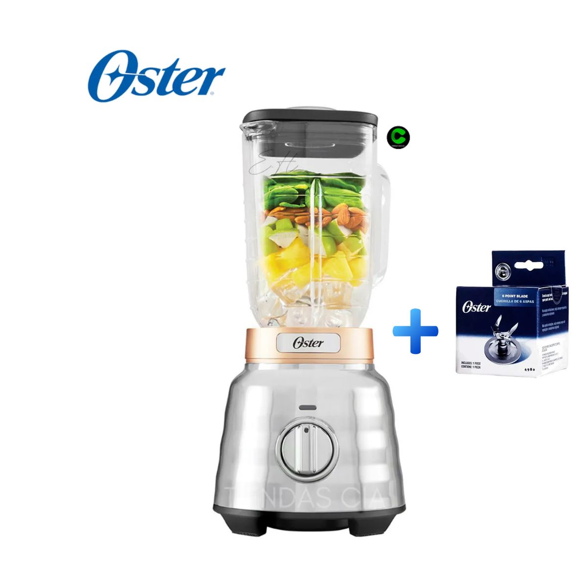 OSTER - Licuadora Osterizer® Max de 2 caballos de fuerza BLSTPBR + Cuchilla