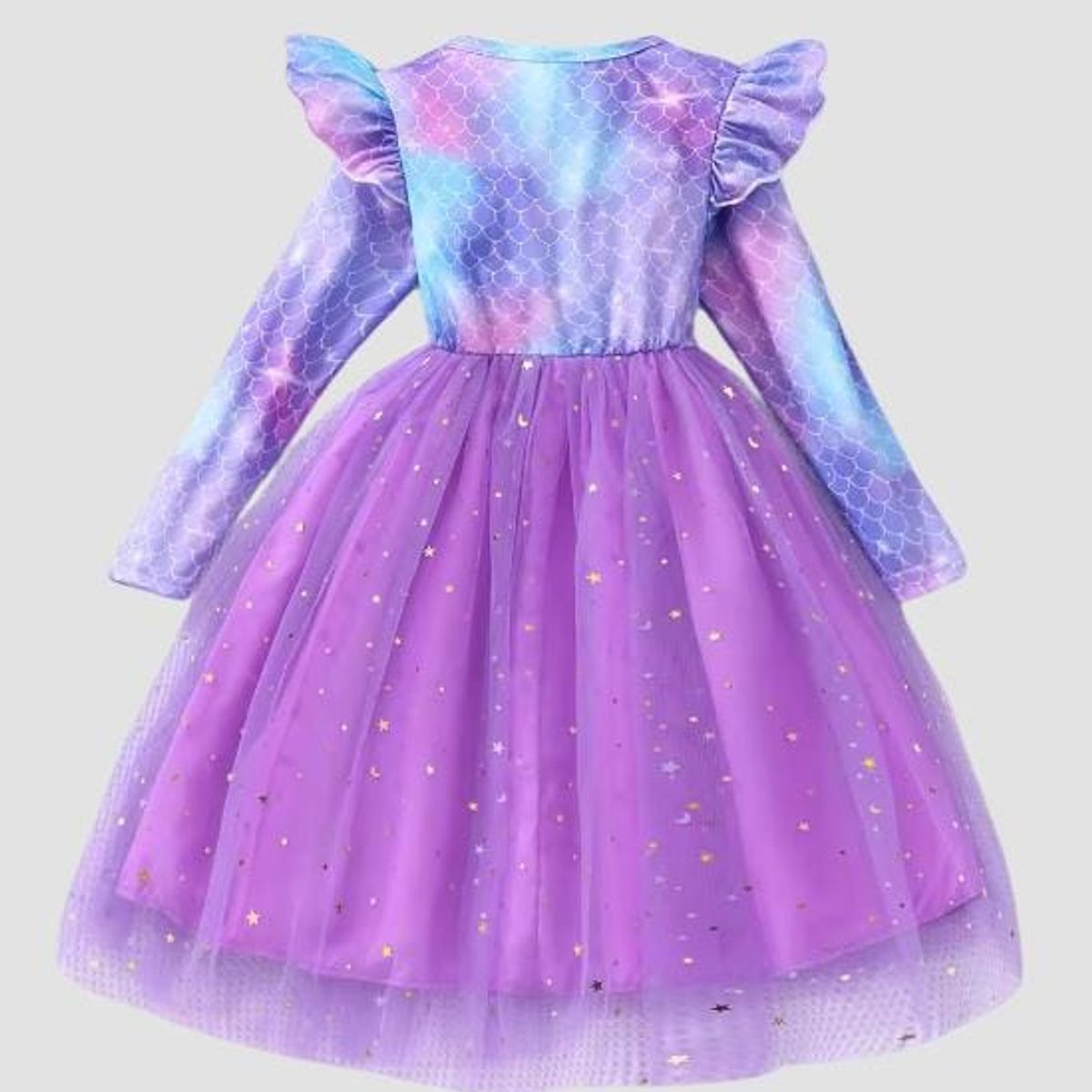 GENERICO - Vestido Niña Sirena Manga Larga Talla 10