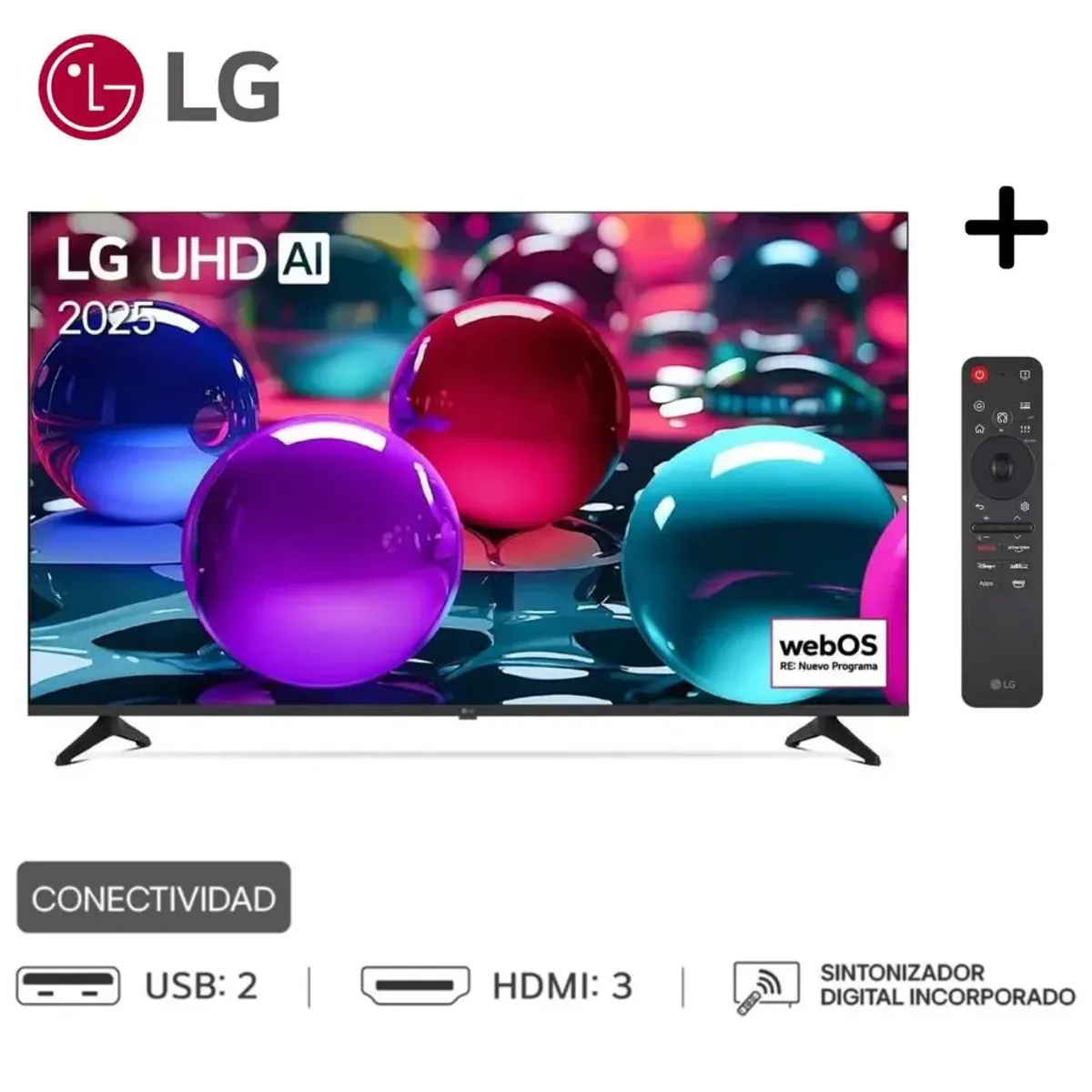 LG - TELEVISOR SMART TV LG LED 4K ULTRA HD 55 55UA7300PSB CON THINQ AI 2025
