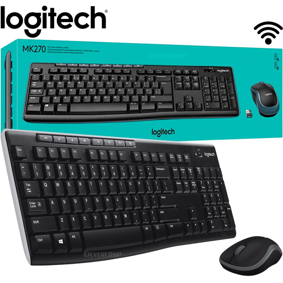 LOGITECH - Combo Logitech MK270 Teclado y Mouse Inalámbrico USB