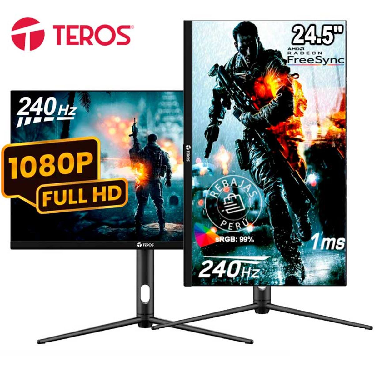 TEROS - Monitor Gaming TEROS TE-2410G 245″ FHD VA 240Hz 1ms