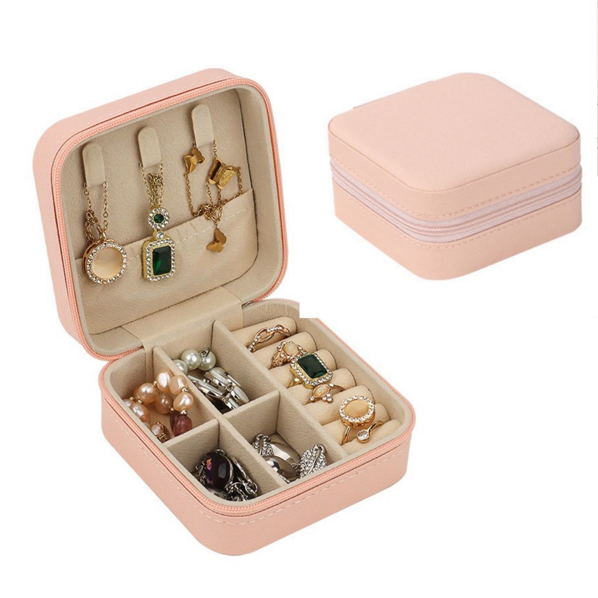 GENERICO - Mini joyero cofre organizador de joyas para viaje