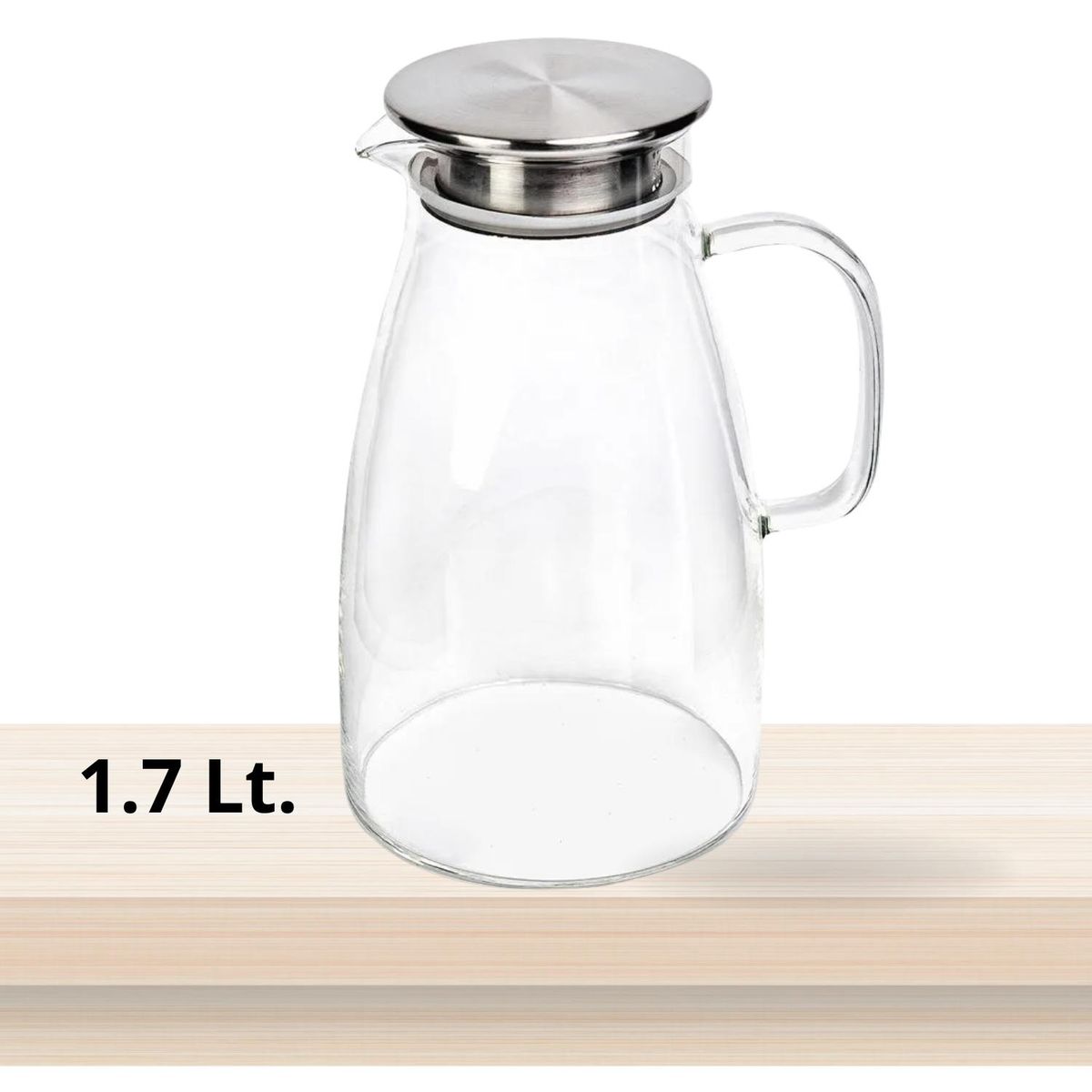 ICHIMATSU - Jarra de vidrio borosilicato con tapa de acero 17 Lts