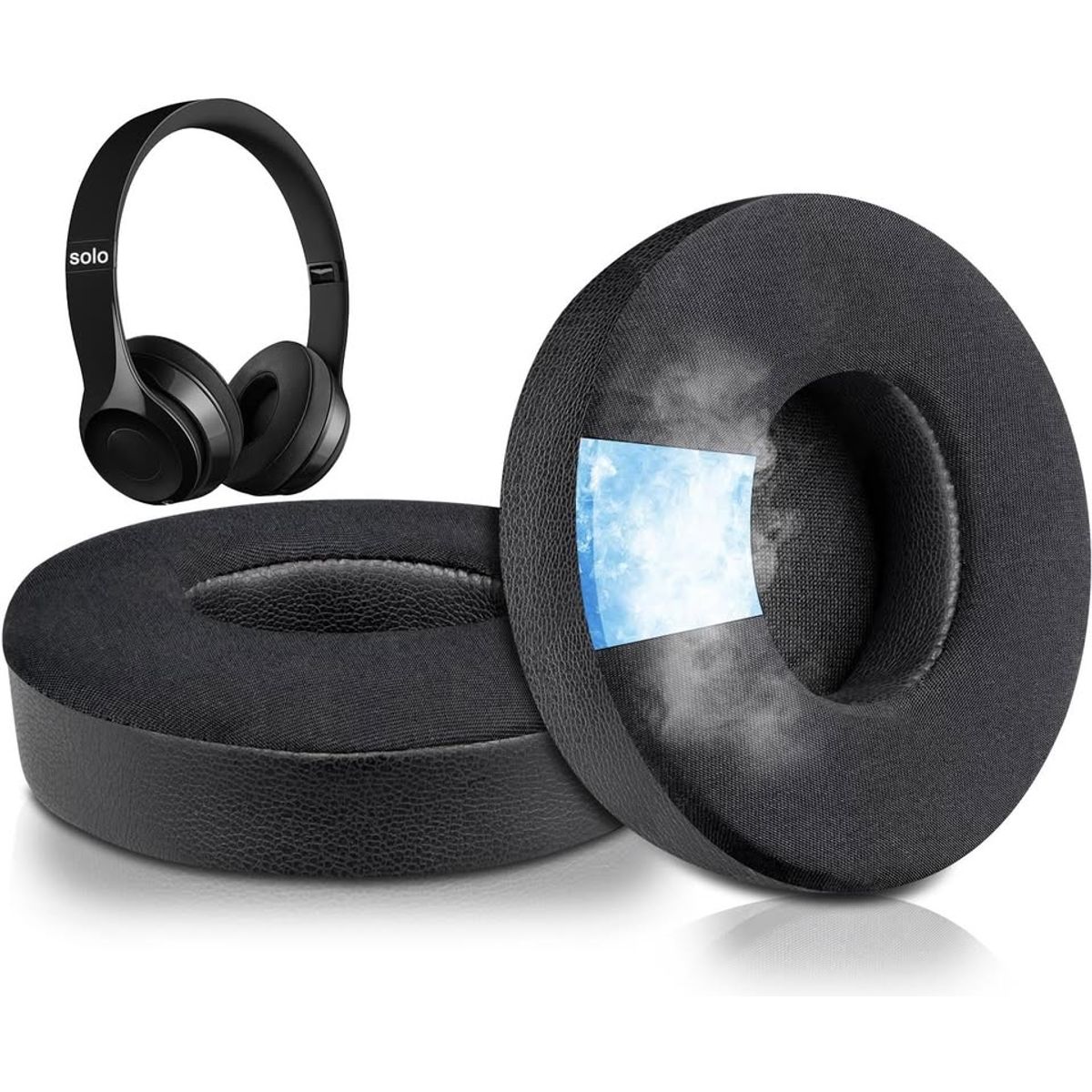 GENERICO - Almohadillas para audífonos Beats Solo 2 y 3  negro con gel