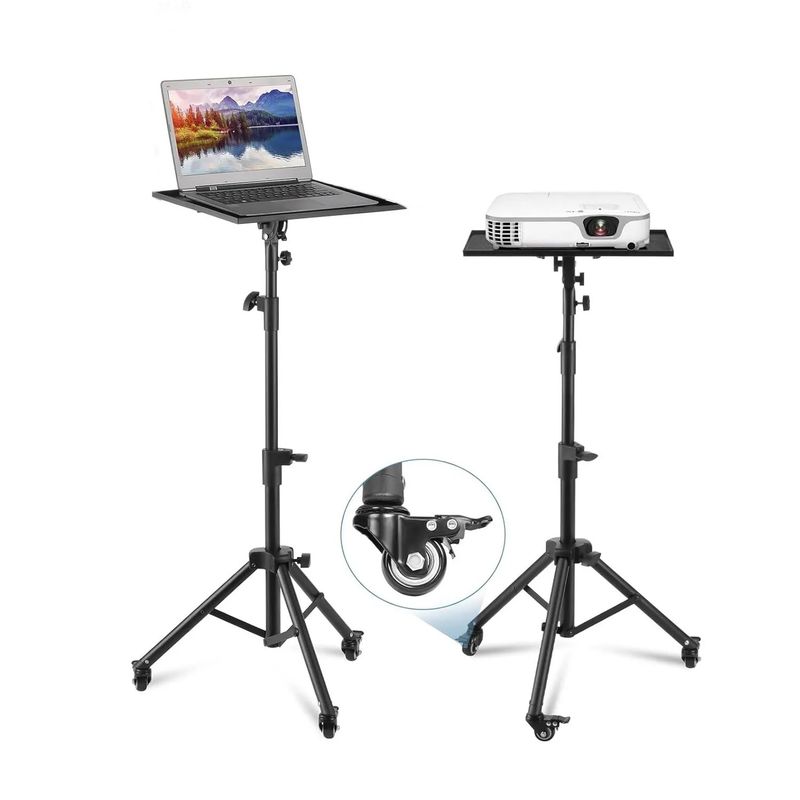 GENERICO - PEDESTAL CON RUEDAS PARA PROYECTOR O LAPTOP PORTATIL