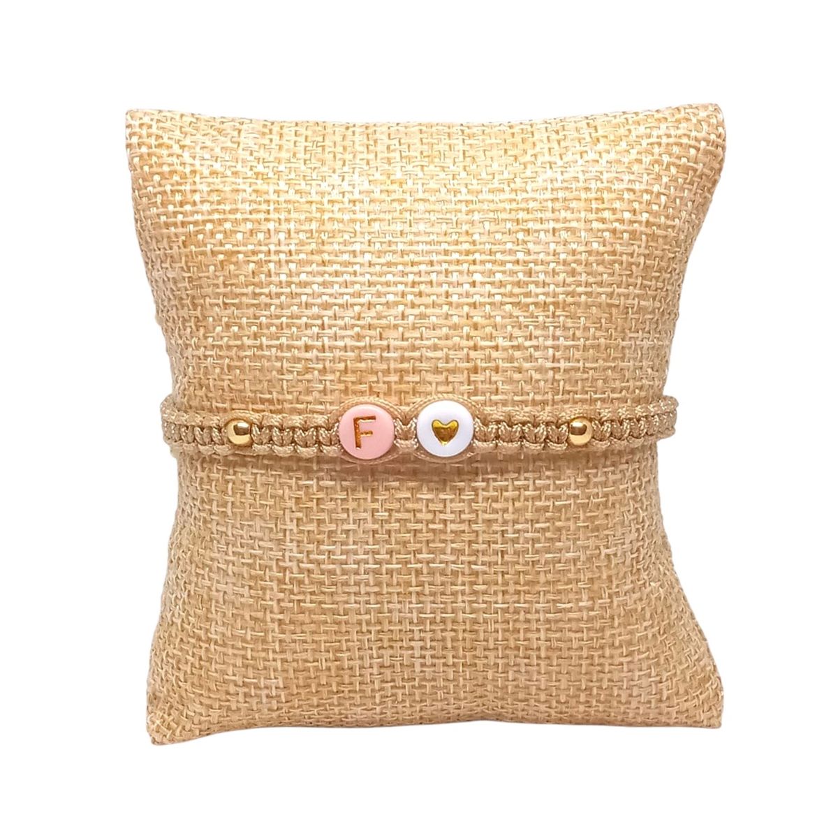 LUCYANA JOYAS Y ACCESORIOS - Pulsera Mujer de Hilo Nombre Letra Inicial F y Corazón - Joyas Lucyana