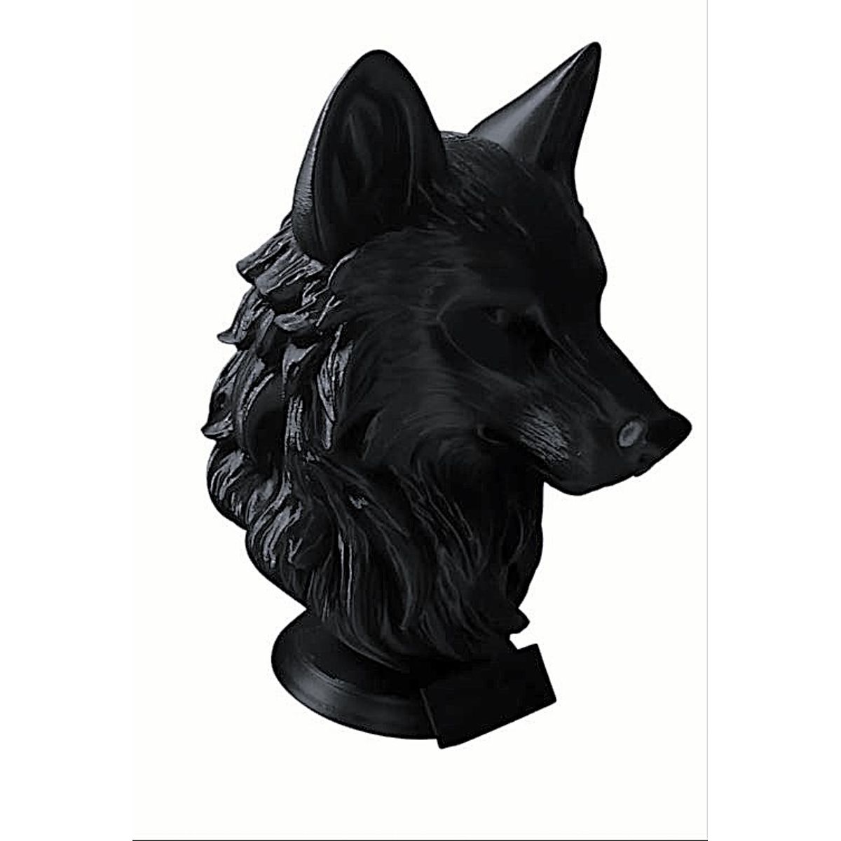 GENERICO - ADORNO EXCLUSIVO LOBO NEGRO 23cm x 14cm x 19cm
