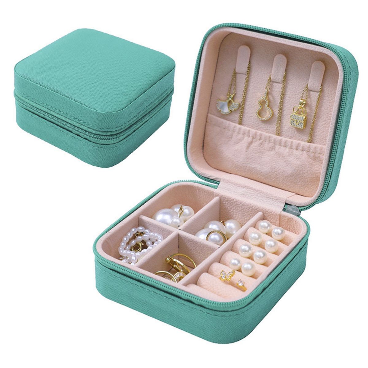 GENERICO - Mini joyero cofre organizador de joyas para viaje