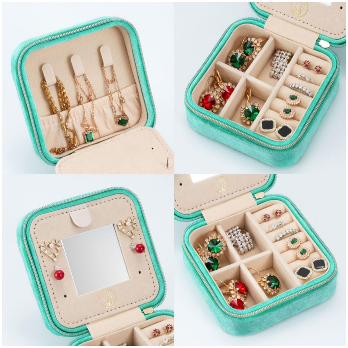 GENERICO - Mini joyero cofre organizador de joyas para viaje