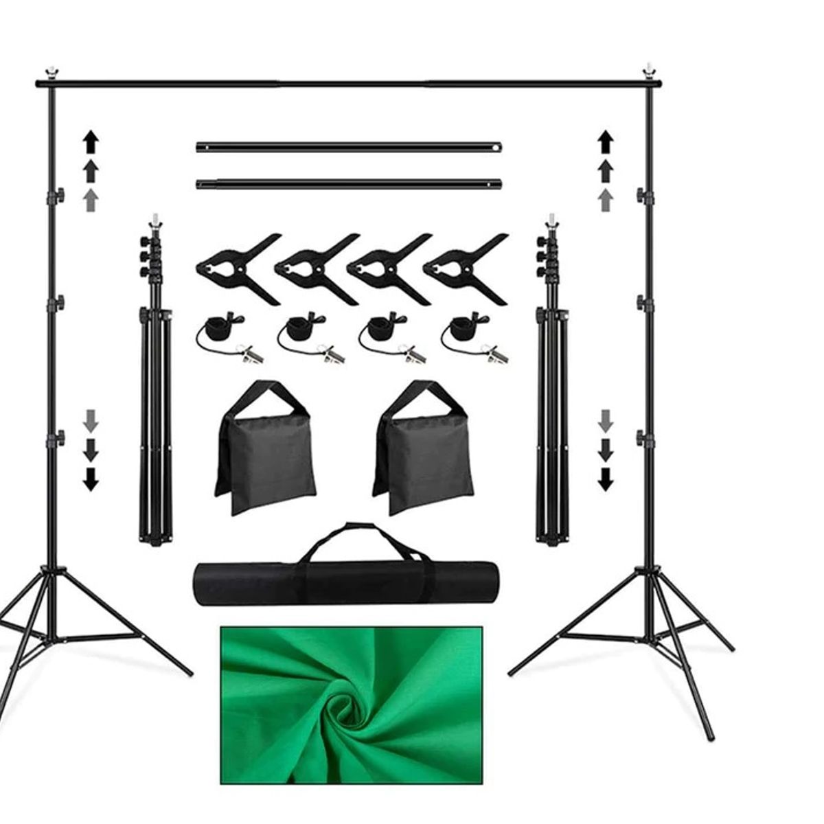 GENERICO - SOPORTE PARA FONDO DE FOTOGRAFIA 2.60 X 3.00 MT VERDE CHROMA