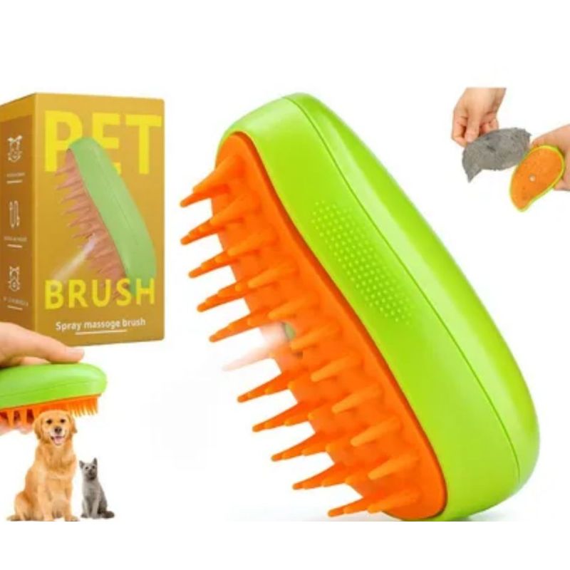 GENERICO - CEPILLO MASAJEADOR CON VAPOR PARA MASCOTAS